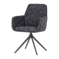 ARMLEHNSTUHL Grant Schwarz B: 61cm - Schwarz, MODERN, Textil/Metall (61/88/63cm) - Livetastic