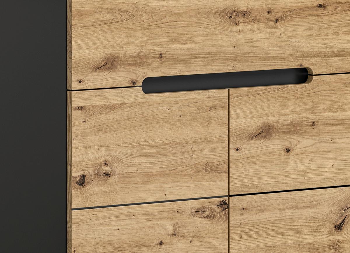 Garderobenschrank Basalt Grau Nb, Artisan Nb - KONVENTIONELL, Glas/Holzwerkstoff (65/190/37cm) - MID.YOU