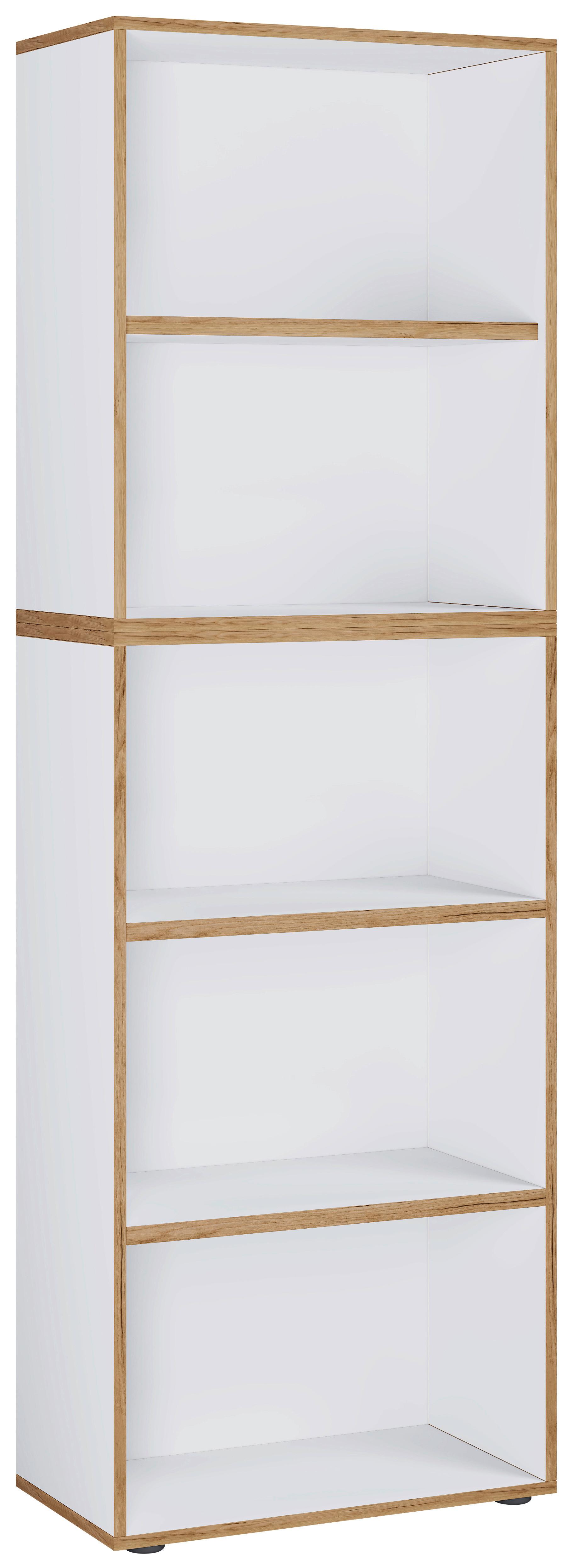 Regal Salia Weiß, Honigeiche B: 60 cm - Honigeiche/Schwarz, Design, Holzwerkstoff (60/183/33cm) - MID.YOU