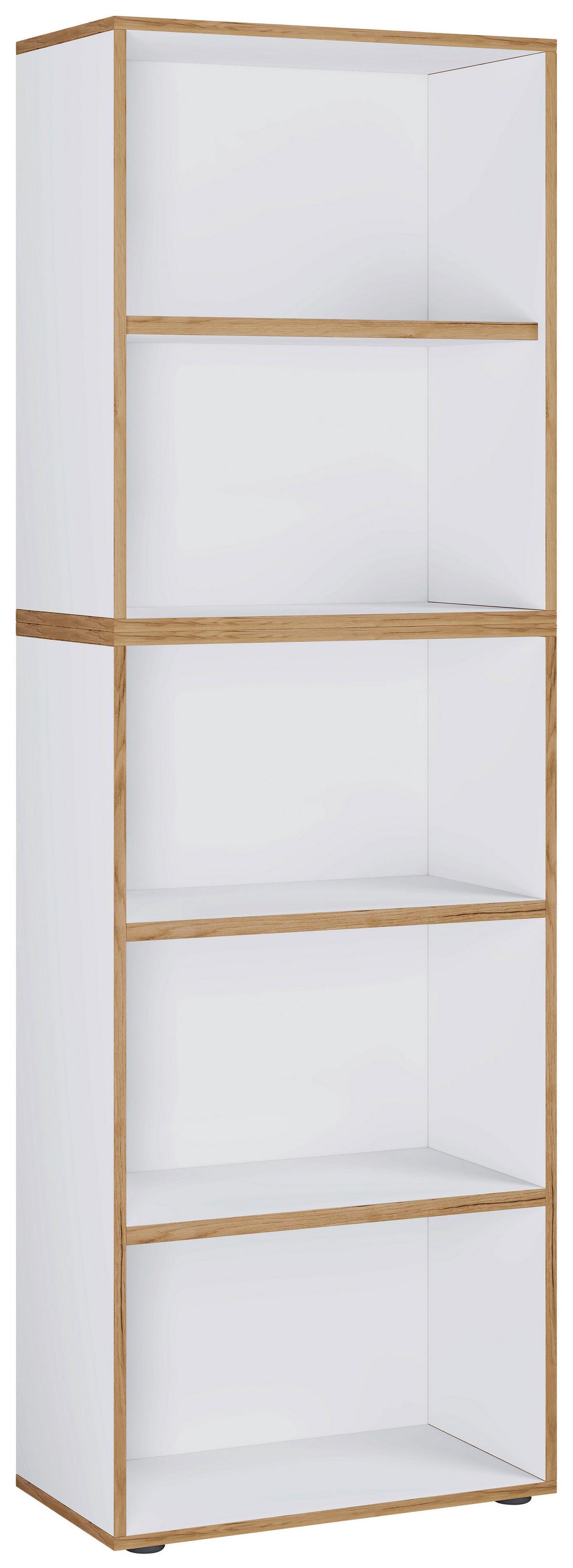 Regal Salia Weiß, Honigeiche B: 60 cm - Honigeiche/Schwarz, Design, Holzwerkstoff (60/183/33cm) - MID.YOU