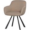 Armlehnstuhl Juno Naturfarben B: 58 cm - Schwarz/Naturfarben, Design, Textil/Metall (58/79/58cm) - Livetastic