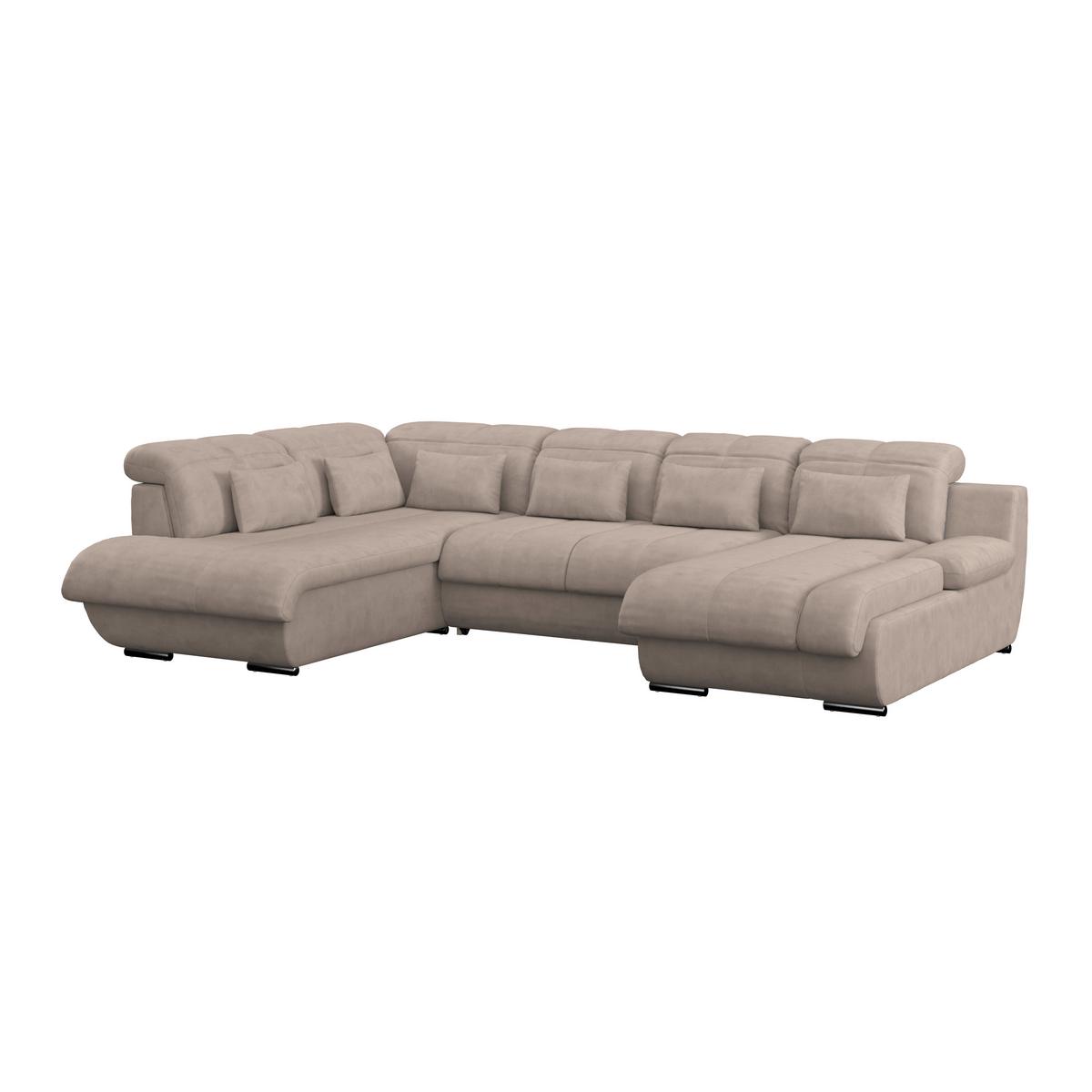 Wohnlandschaft Multi - Chromfarben/Beige, MODERN, Textil (228/345/184cm) - Luca Bessoni
