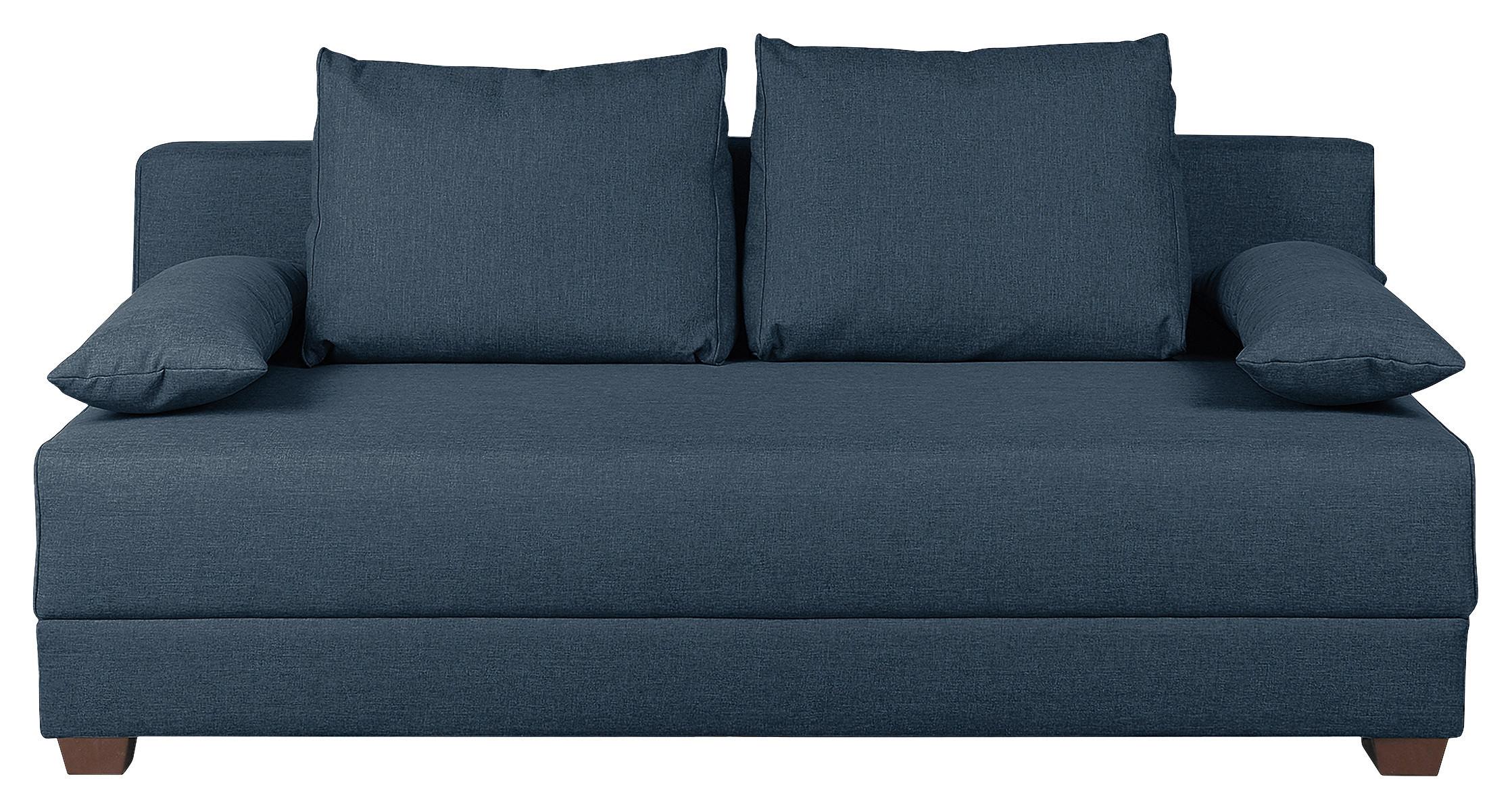Schlafsofa Dingo, Dunkelblau B: 202 cm - Dunkelbraun/Dunkelblau, Design, Textil (202/85/110cm) - MID.YOU