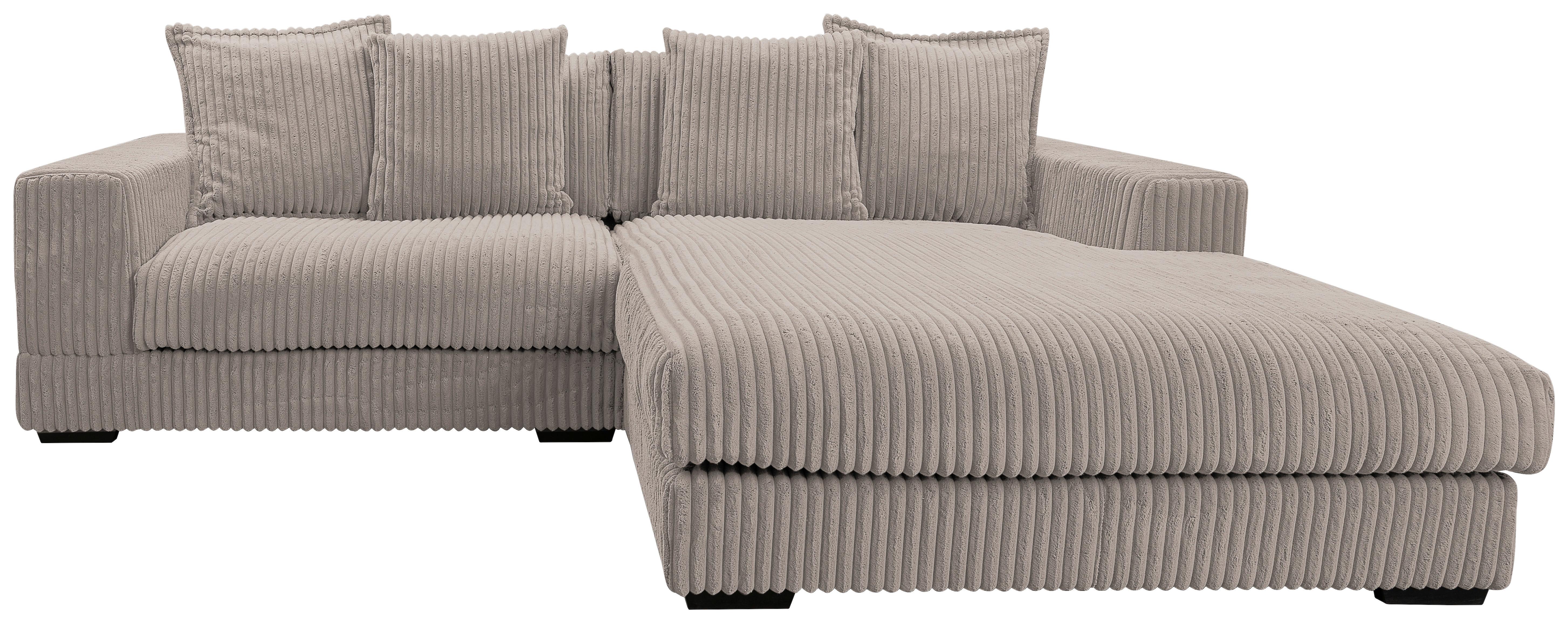 ECKSOFA FUNNY - Taupe/Schwarz, Design, Textil (285/195cm) - MID.YOU
