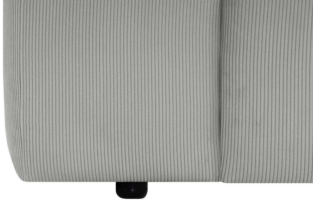Ecksofa Hannah Hellgrau 252x170 Cm - Hellgrau/Schwarz, Design, Textil (252/170cm) - MID.YOU