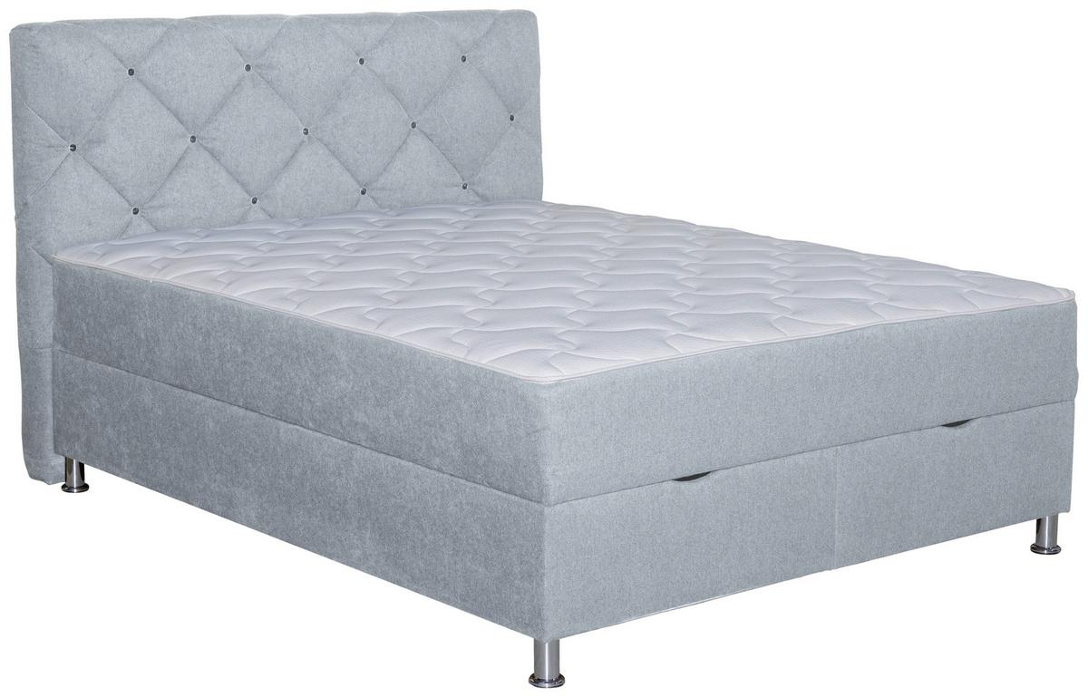 Box-ágy Black Diamond - világosszürke, Design, textil (160/200cm) - Modern Living