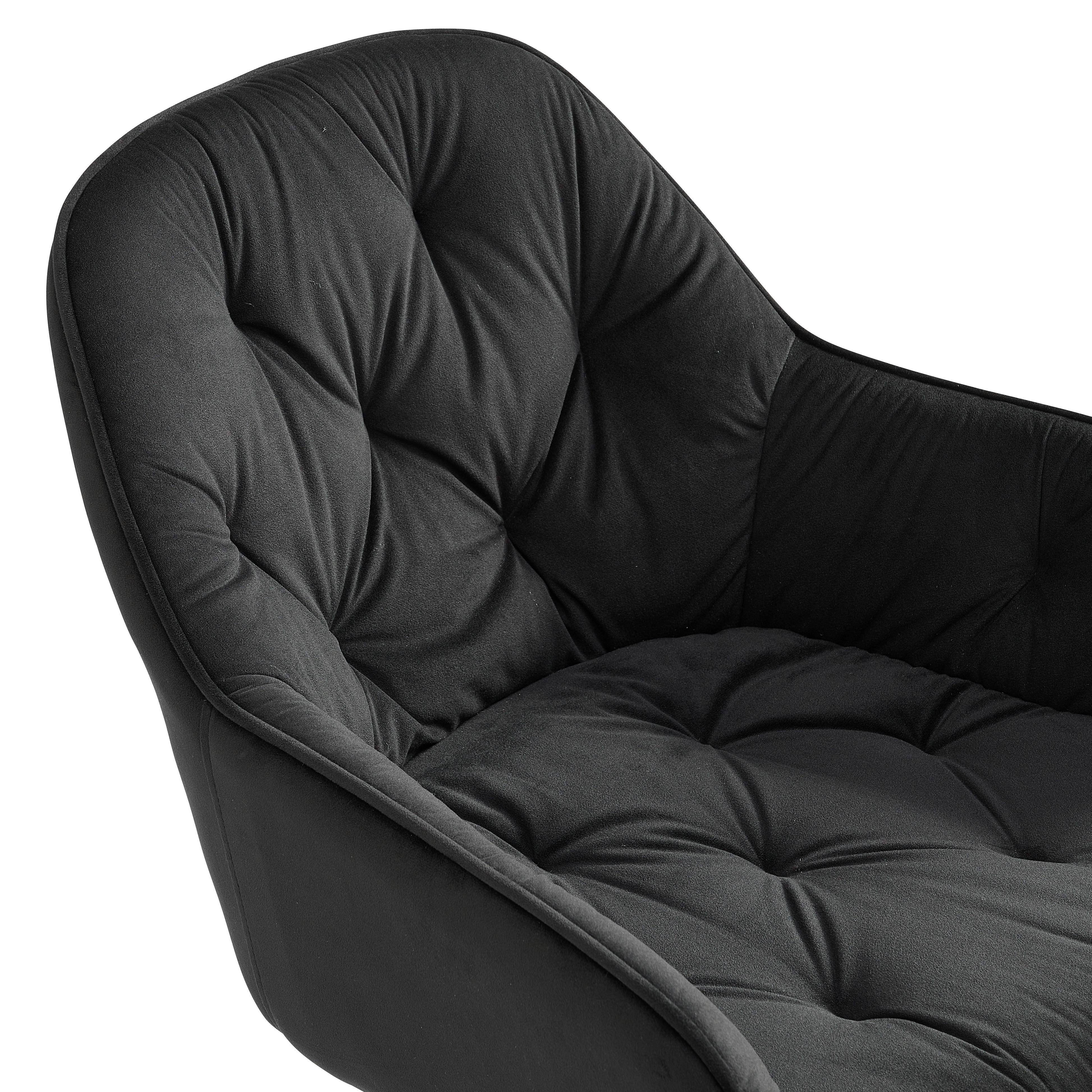 Armlehnstuhl Cardiff Schwarz Gepolstert - Schwarz, LIFESTYLE, Holz/Textil (61/82/62cm) - Livetastic