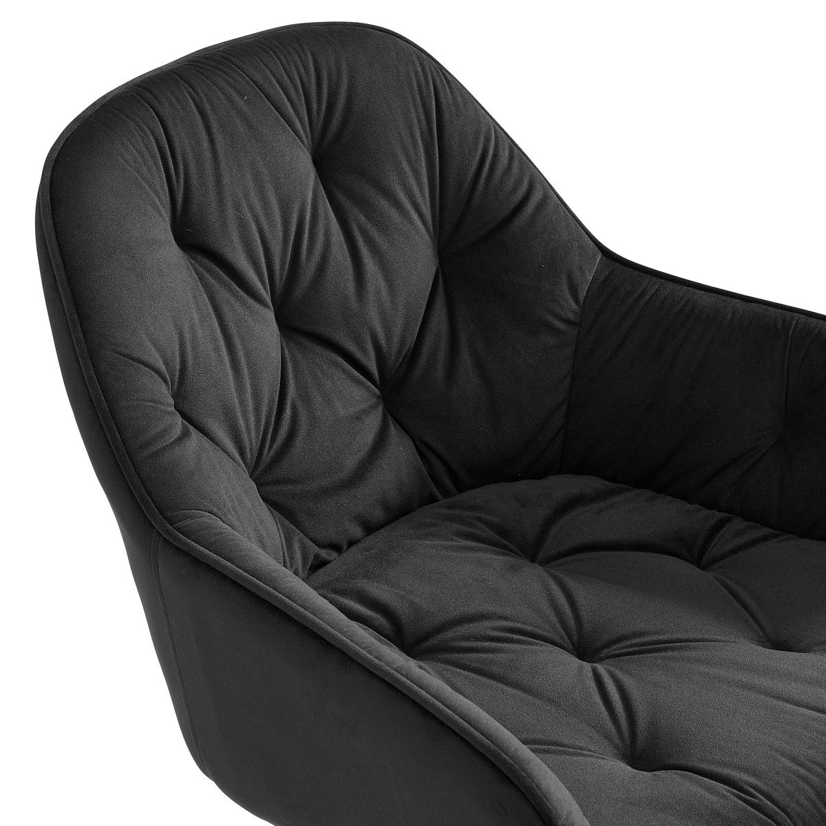 Armlehnstuhl Cardiff Schwarz Gepolstert - Schwarz, LIFESTYLE, Holz/Textil (61/82/62cm) - Livetastic