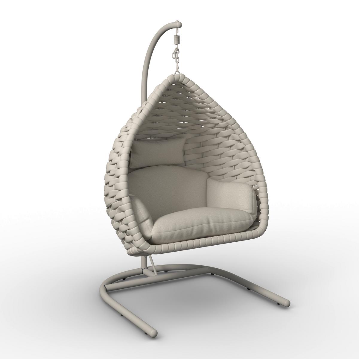 ZÁVESNÉ KRESLO SASA - krémová, Modern, kov/textil (115/200/118cm) - Bessagi Garden