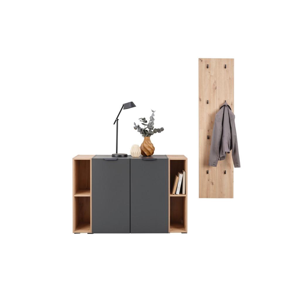 Garderobe Ciao Anthrazit/Eiche Dekor 2--Teilig