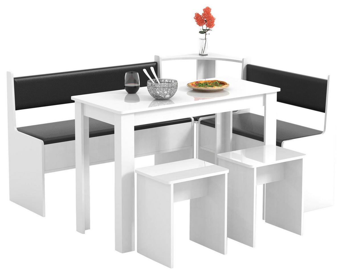 Eckbankgruppe Esal Weiß S: 153/115 cm - Weiß, MODERN, Holzwerkstoff (153/115cm) - MID.YOU