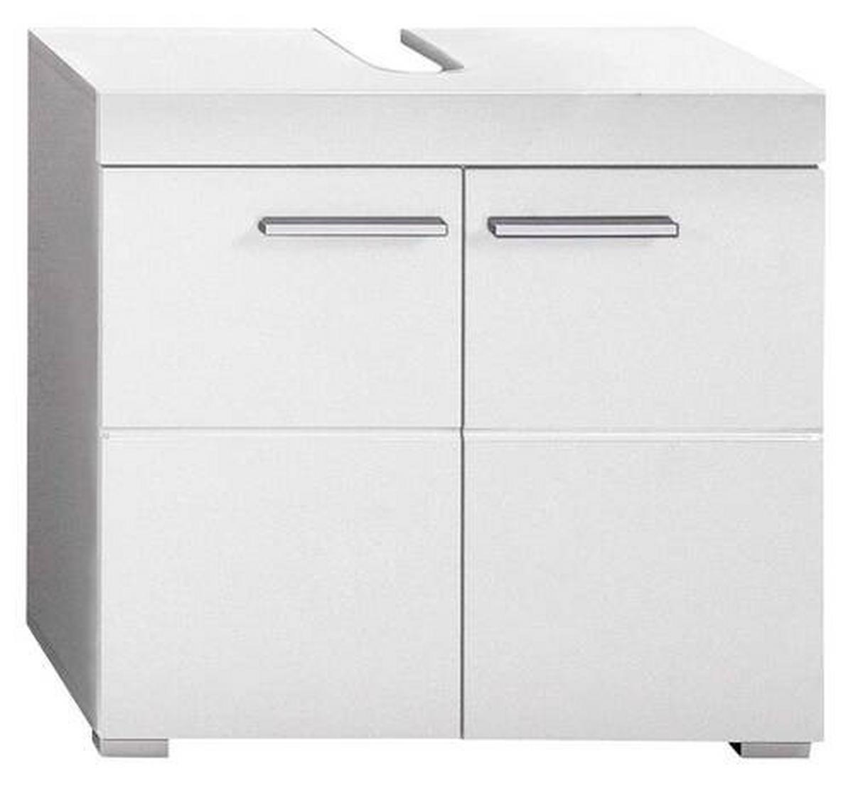 Waschbeckenunterschrank Amanda B: 60 cm Weiss - Silberfarben/Weiß, MODERN, Holzwerkstoff (60/56/34cm) - MID.YOU