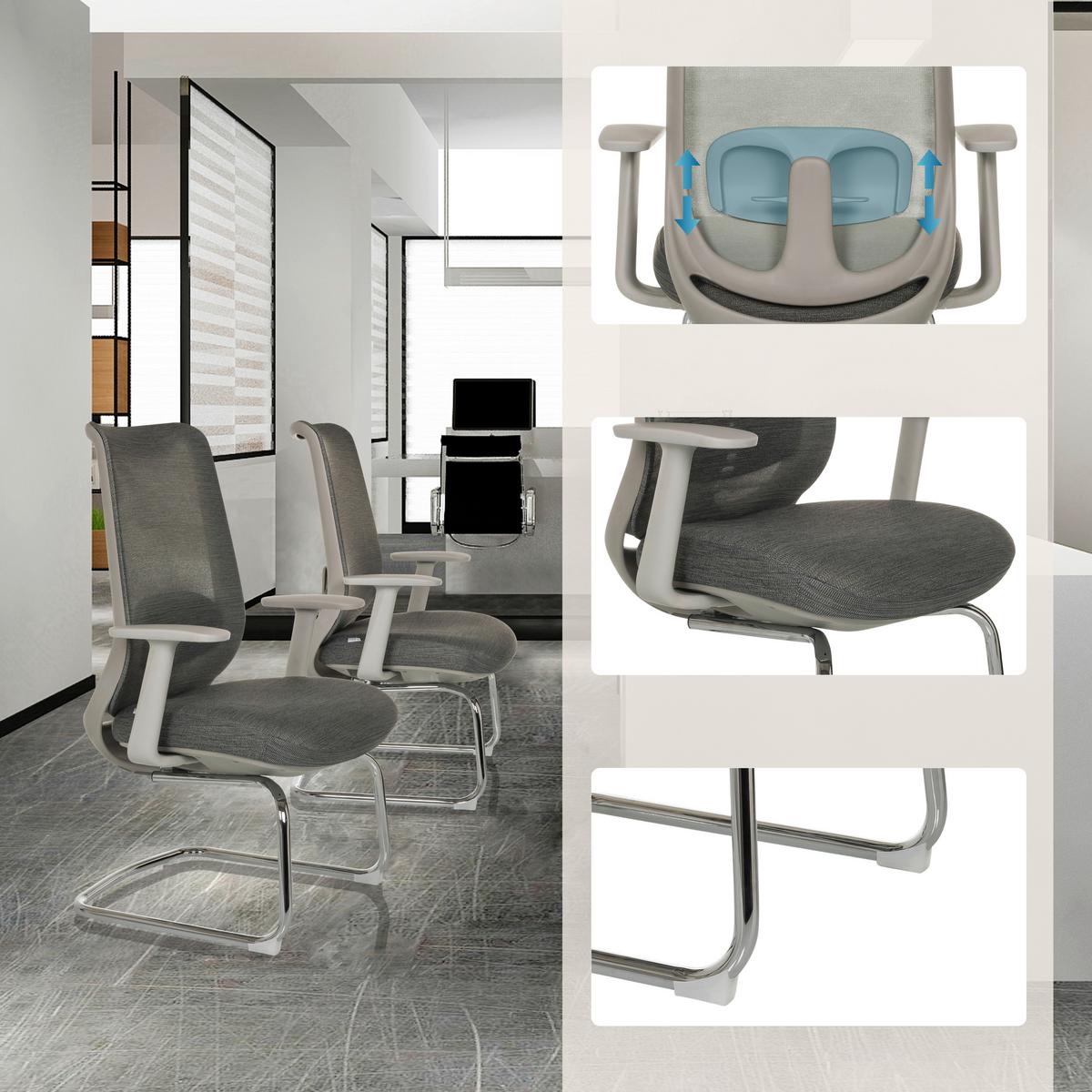 BESUCHERSTUHL Mileston Grau B: 67cm - Silberfarben/Grau, MODERN, Kunststoff/Textil (67/99/60cm) - MID.YOU