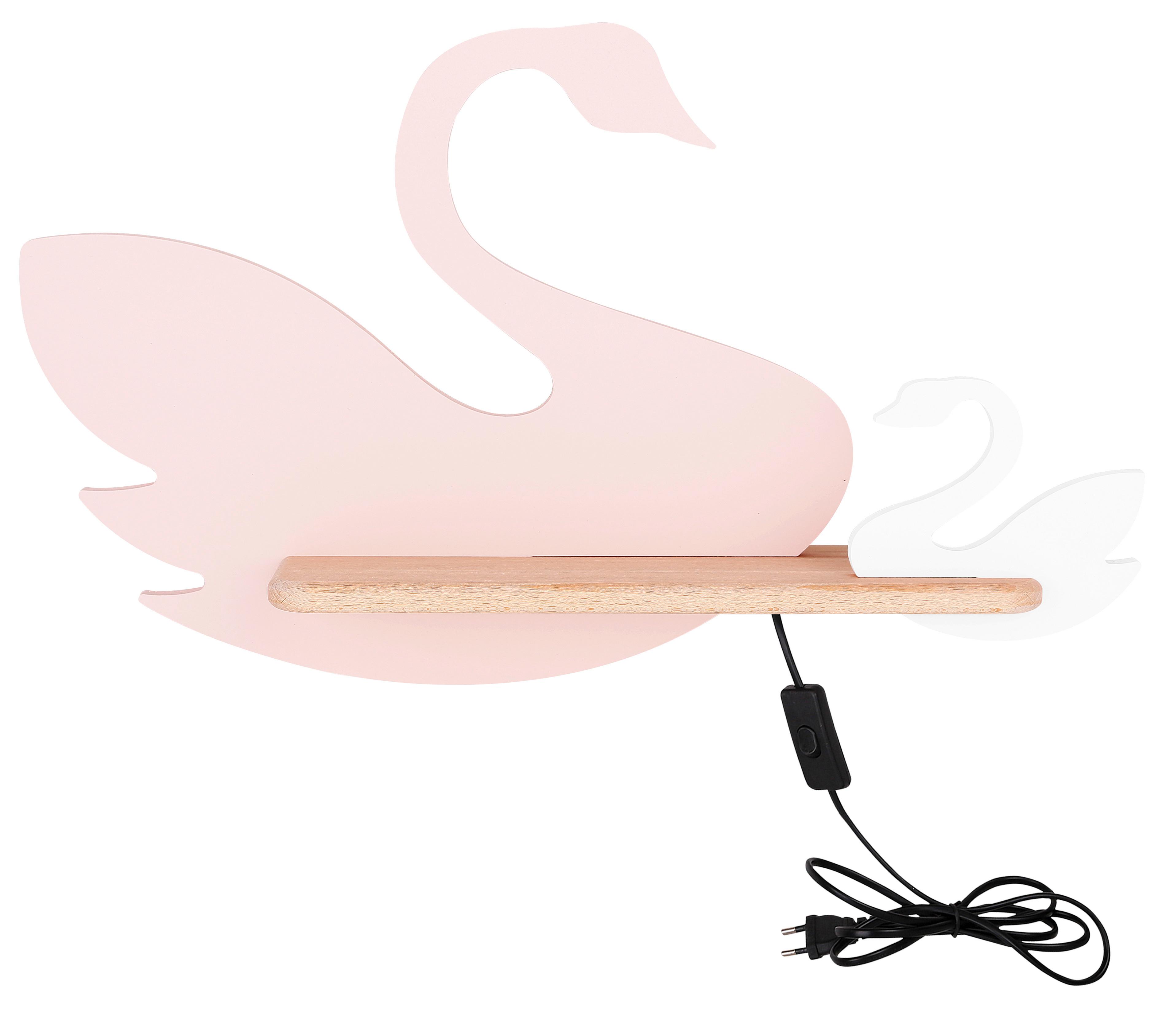 Kinderwandleuchte 21-05557 Swan - Pink/Weiß, Basics, Holz/Holzwerkstoff (27/12/31cm)