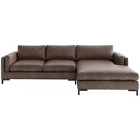 Ecksofa Packo Braun S: 265x160 Cm - Schwarz/Braun, Design, Textil (265/160cm) - Livetastic