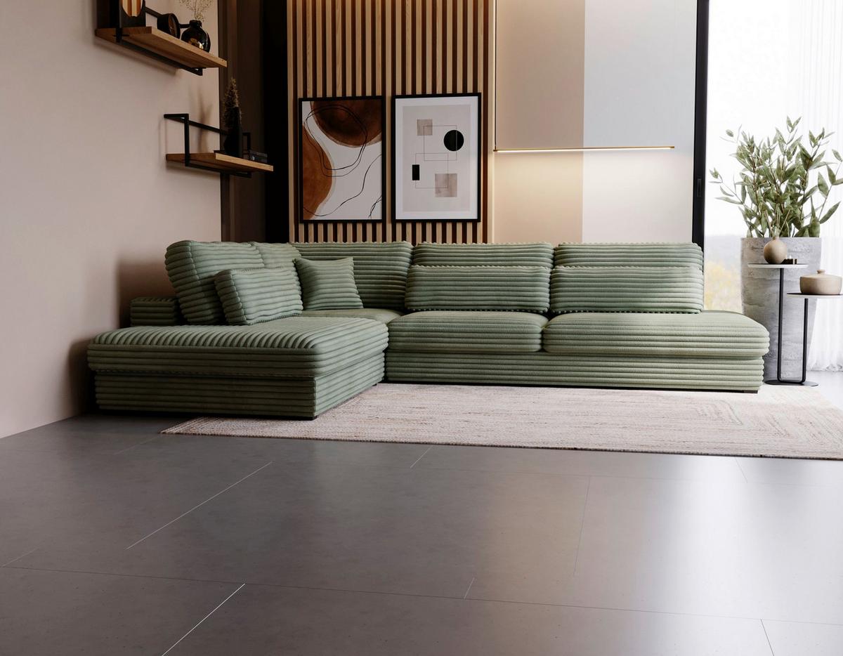 Sven Grün S: 244x332 cm - Schwarz/Grün, Design, Textil (244/332cm) - Livetastic