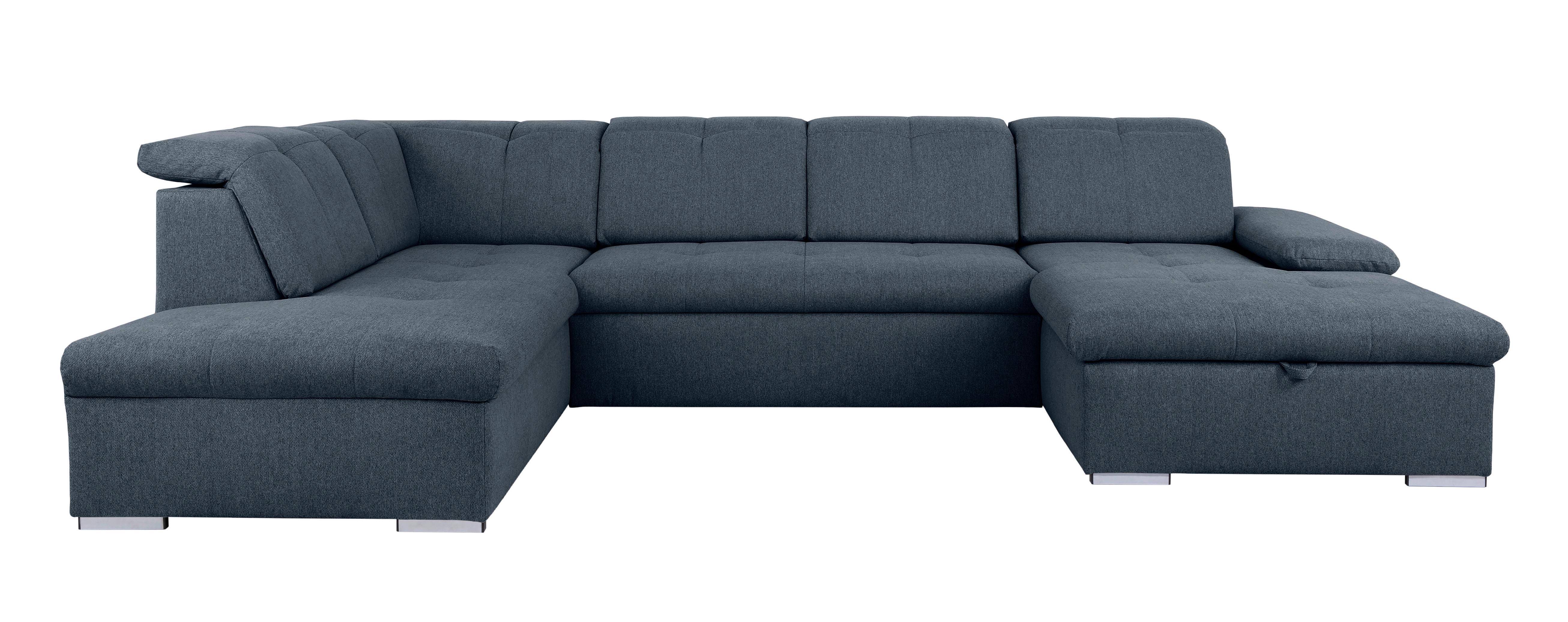 Wohnlandschaft Ramzes Dunkelblau U: 215x328x173 cm - Dunkelblau/Grau, Design, Textil (215/328/173cm) - MID.YOU