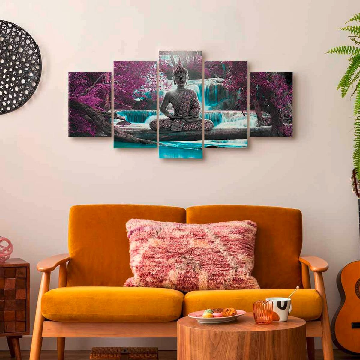 Leinwandbild Grau Violett B: 100 Cm - Violett/Grau, Basics, Holzwerkstoff/Textil (100/50/1.2cm) - artgeist