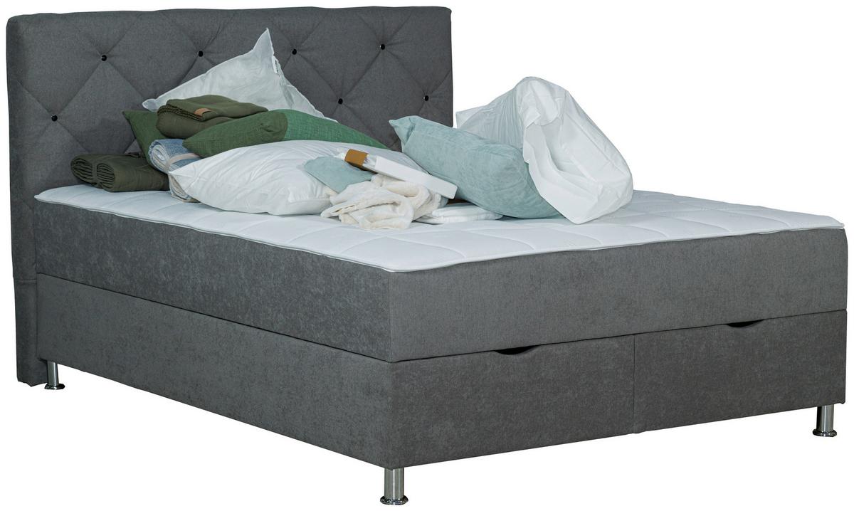 Box-ágy Black Diamond - szürke, Design, textil (180/200cm) - Modern Living