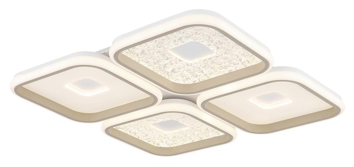 LED-Deckenleuchte Memory-Funktion - Sandfarben/Klar, Design, Kunststoff/Metall (54/54/7,8cm) - Globo