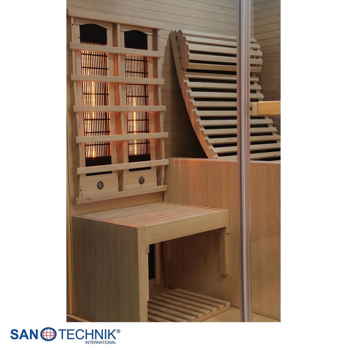 INFRAROTKABINE Carbon Naturfarben B: 150 cm - Naturfarben, KONVENTIONELL, Holz (150/150/195cm) - Sanotechnik