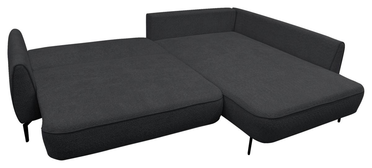 Ecksofa Abriamo Dunkelgrau 273x204 Cm - Dunkelgrau/Creme, Design, Textil (273/204cm) - MID.YOU