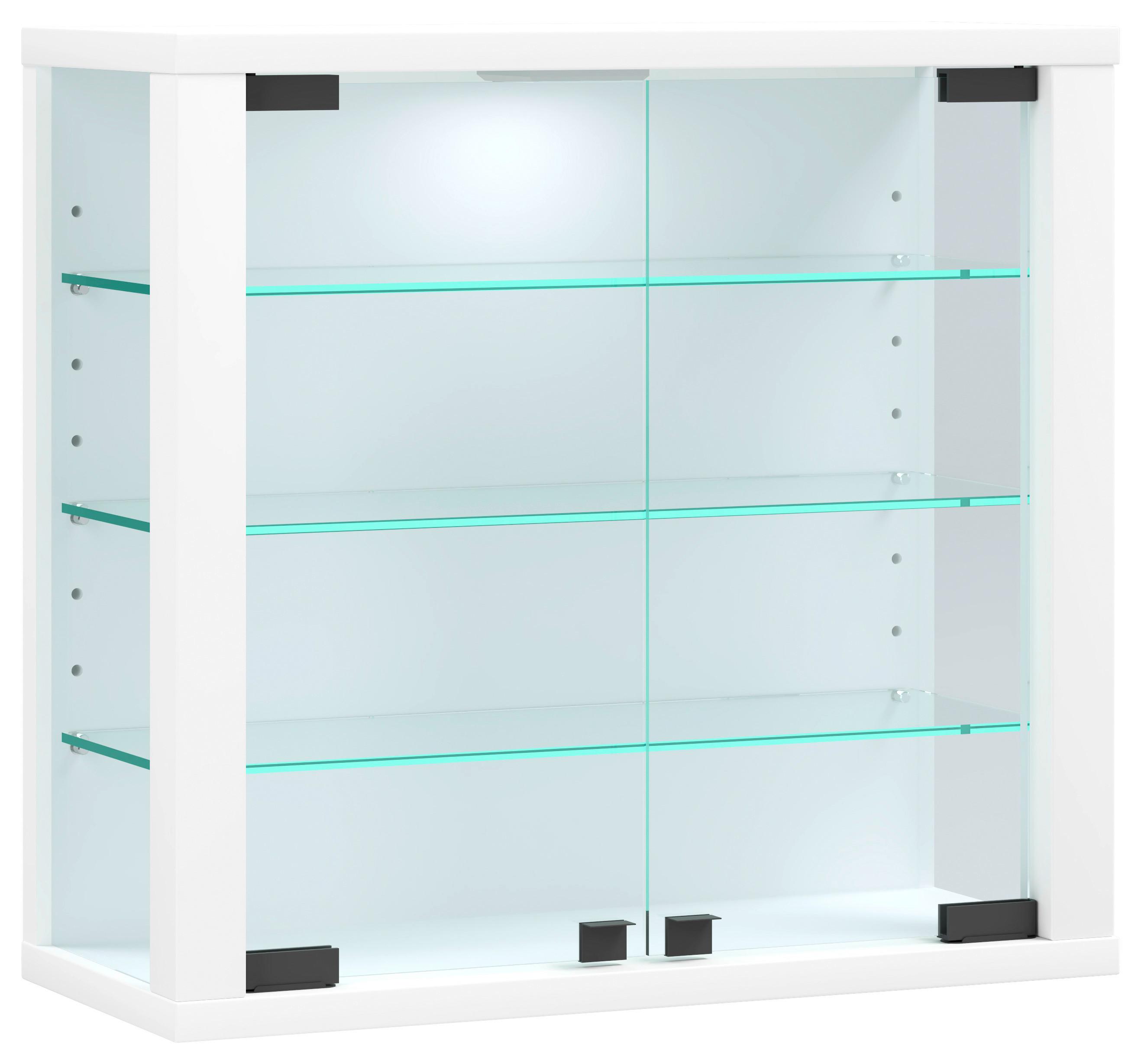 Hängevitrine Vitrosa Weiß B: 43 cm - Weiß, Design, Glas/Holzwerkstoff (43/40/18cm) - MID.YOU