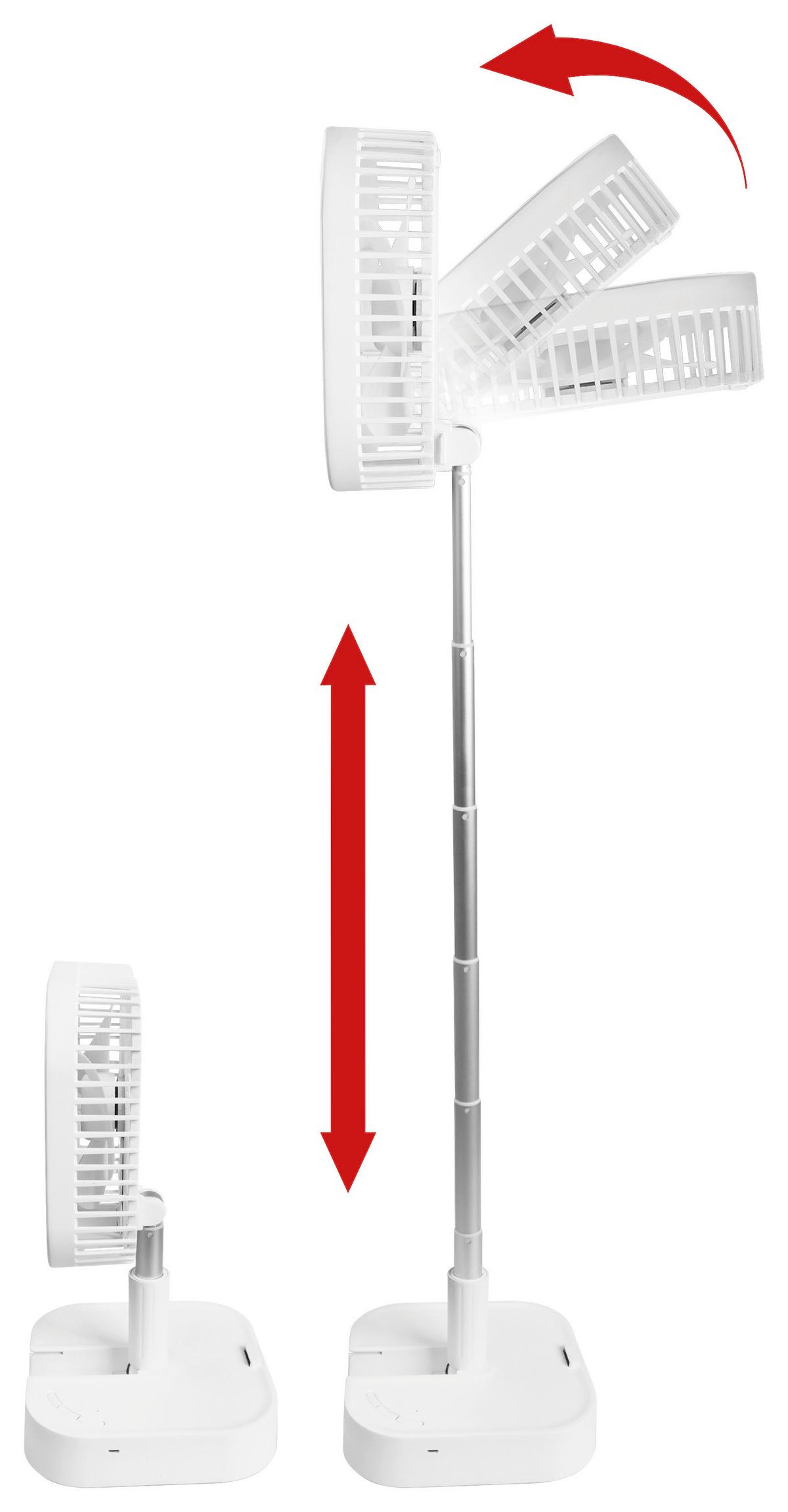 Tischventilator 1,3-4,8 W Maxxmee H: 19,7 Cm - Weiß, Basics, Kunststoff/Metall (19,7/19,7/9,3cm) - TV - Unser Original