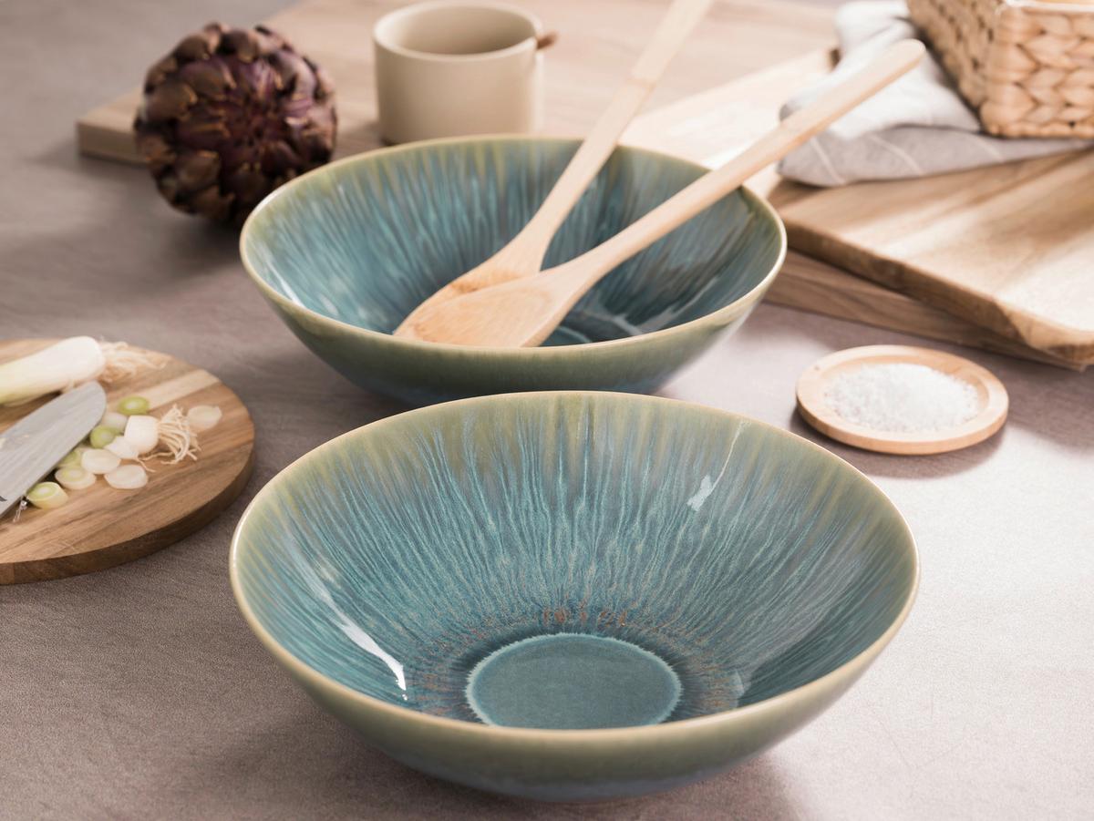 Schüsselset Sea Breeze 2--teilig, Grün - Grün, Design, Keramik - Creatable