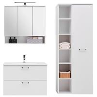 Badezimmer Fresh Weiß 4-teilig - Weiß, KONVENTIONELL, Holzwerkstoff (145/168,5/46,5cm) - Ondega