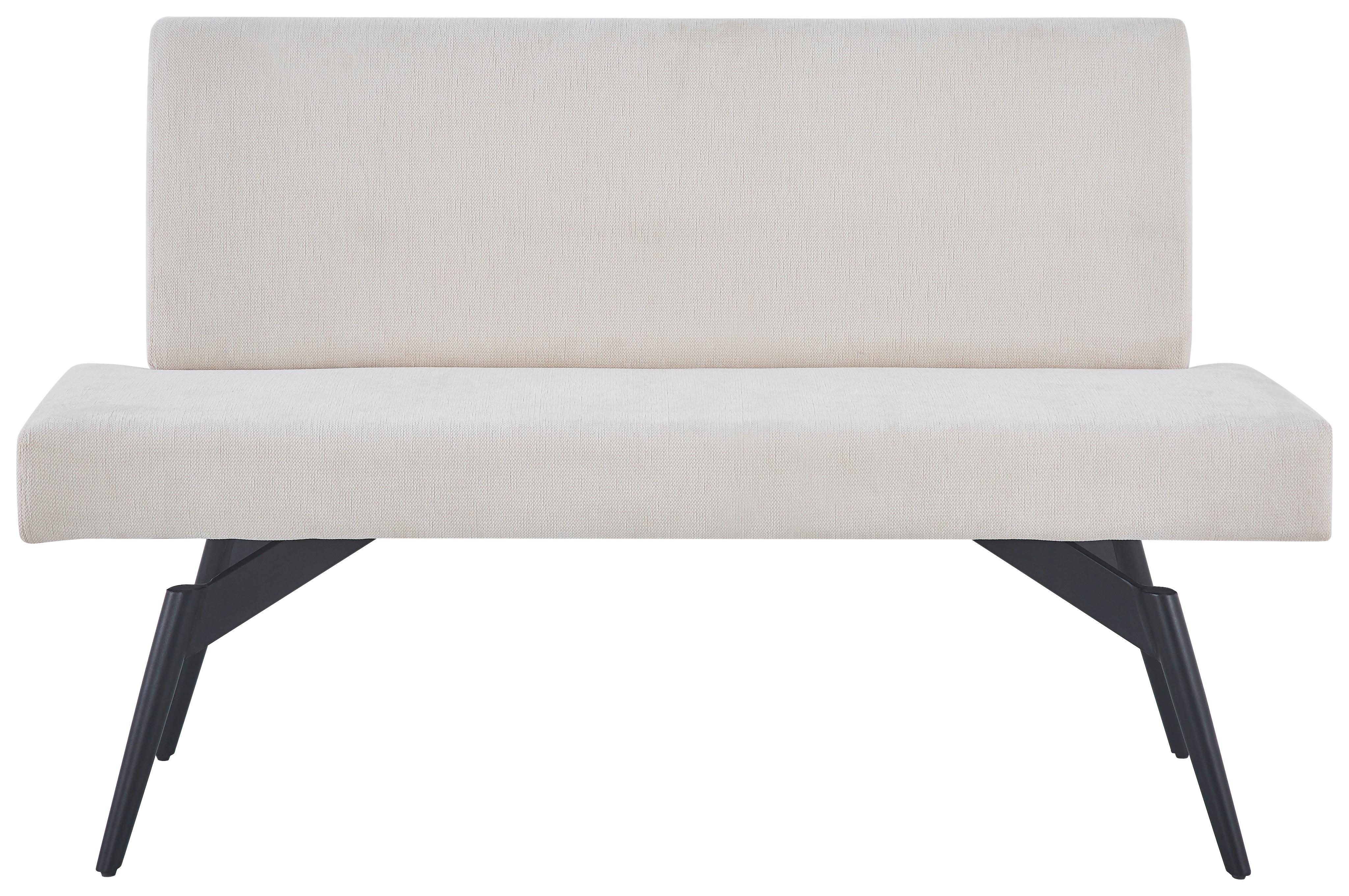 Sitzbank Tinos Mit Lehne Beige, B: 140 Cm - Beige/Schwarz, KONVENTIONELL, Textil/Metall (140/88/62cm) - MID.YOU