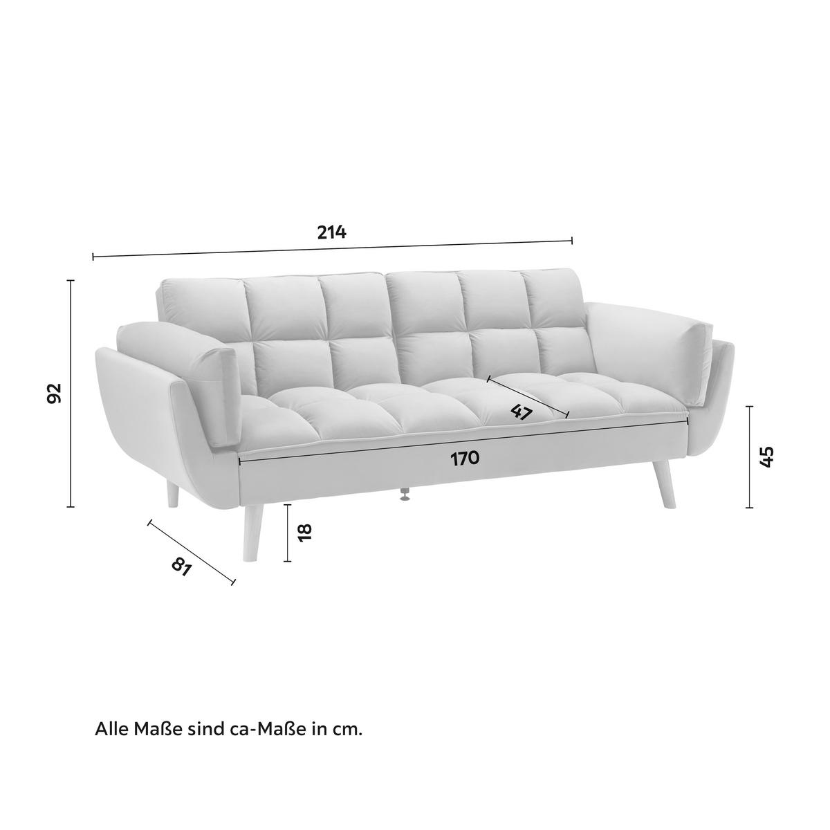 Rozkladacia pohovka CORA, sivý zamat, max. 360 kg - sivá/prírodná farba, Modern, drevo/textil (214/92/81cm) - Bessagi Home