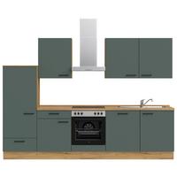 Küchenleerblock Easytouch Low-Line, L10 Links - Dunkelgrün/Eichefarben, MODERN, Holzwerkstoff (300cm) - Nobilia