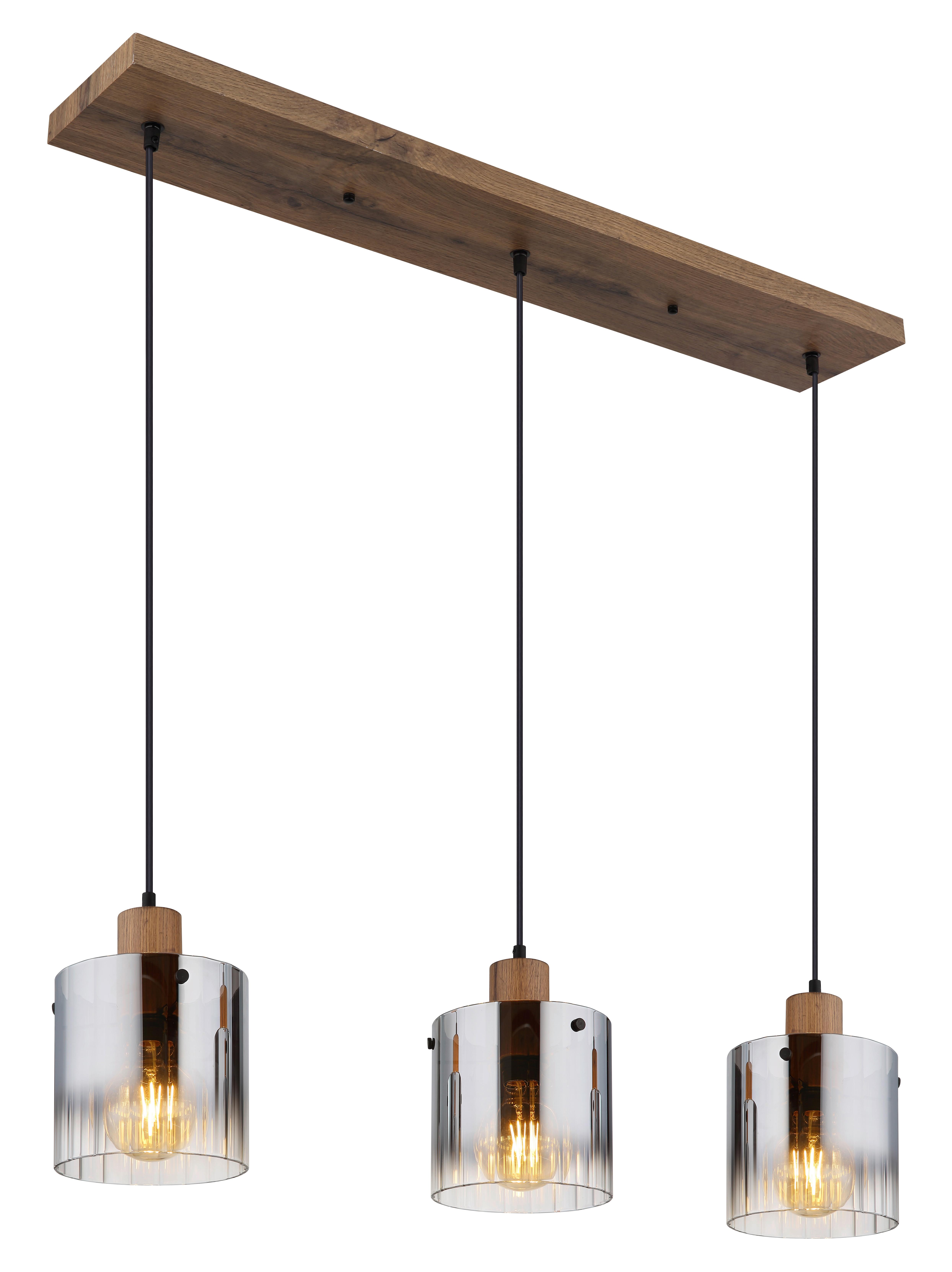 Függőlámpa 15915-3h - sötétbarna/fekete, Natur, műanyag/faalapú anyag (100/18/120cm)