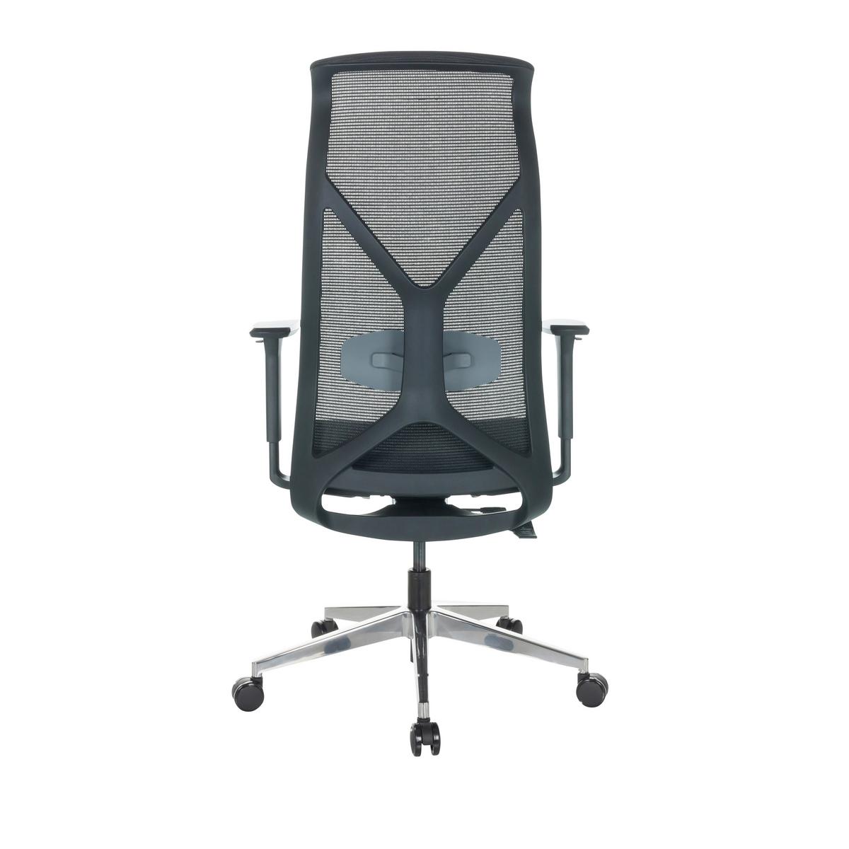 Drehstuhl Azurro B - Silberfarben/Schwarz, Basics, Kunststoff/Textil (69/119-128/60cm) - MID.YOU