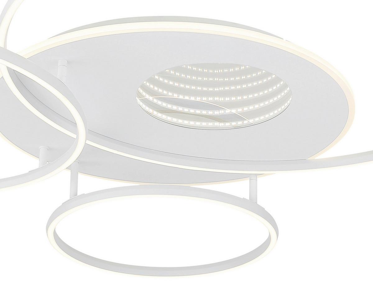 LED-Deckenleuchte Memory-Funktion - Weiß, Design, Kunststoff/Metall (126,4/105,3/13cm) - Globo