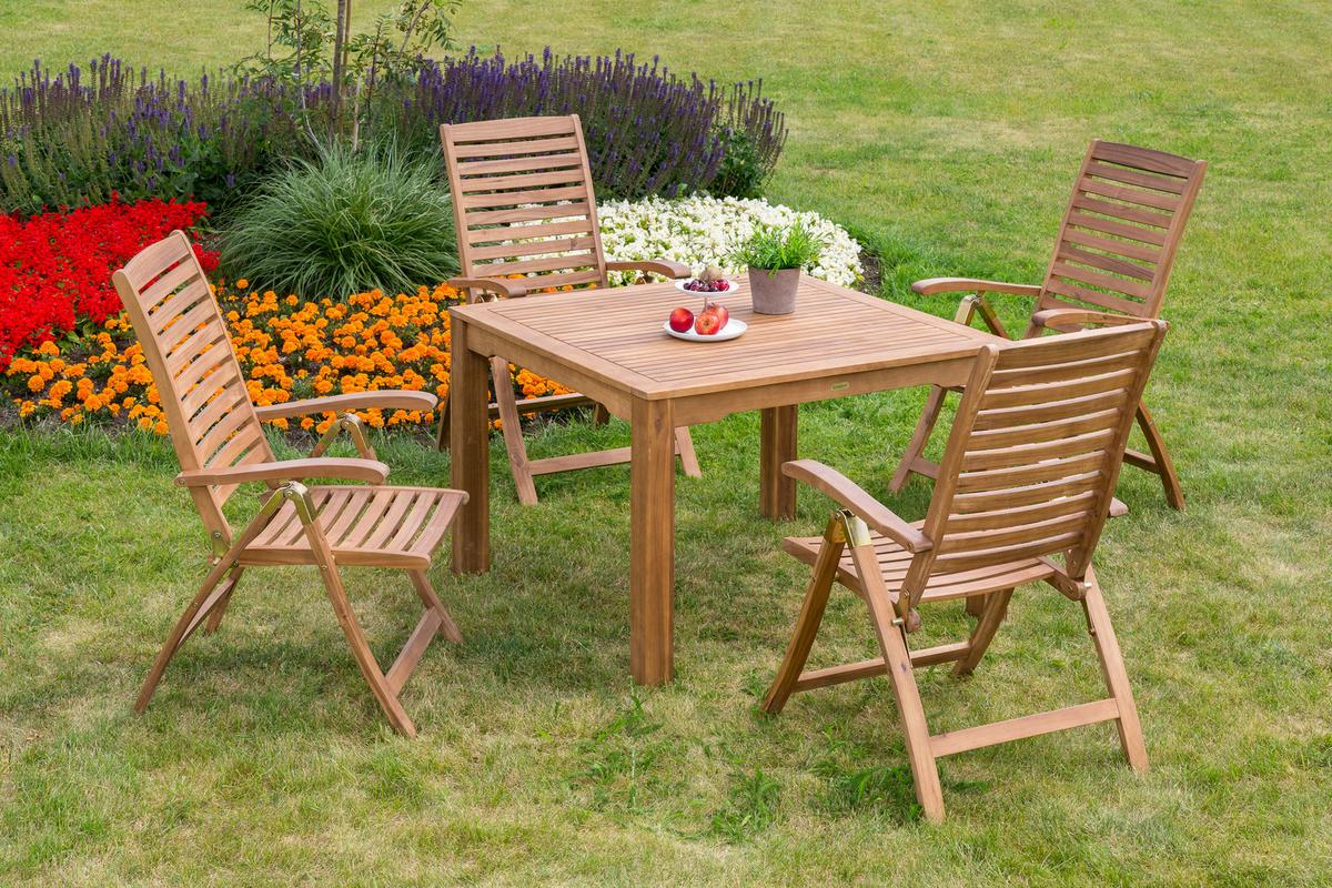 Gartentisch Paraiba Echtholz Akazie L: 110 cm - Akaziefarben, ROMANTIK / LANDHAUS, Holz (110/110/75cm) - Gardenson