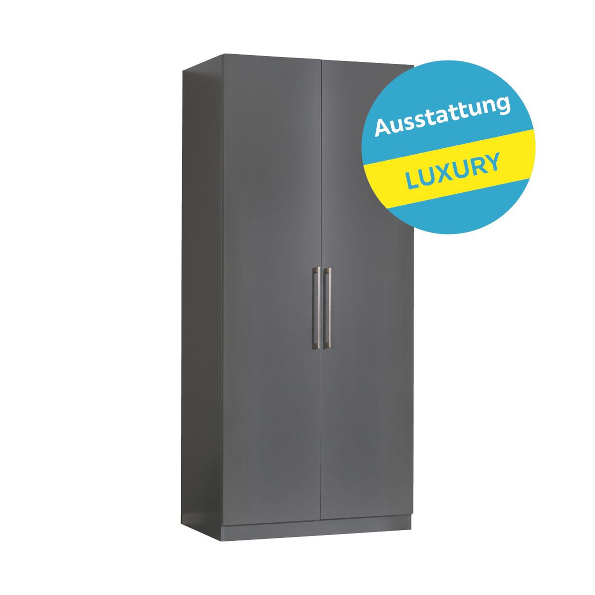 Drehtürenschrank mit Schubladen 91,1cm Unit Anthrazit - Anthrazit, MODERN, Holzwerkstoff (91,1/210/58,3cm) - Ondega