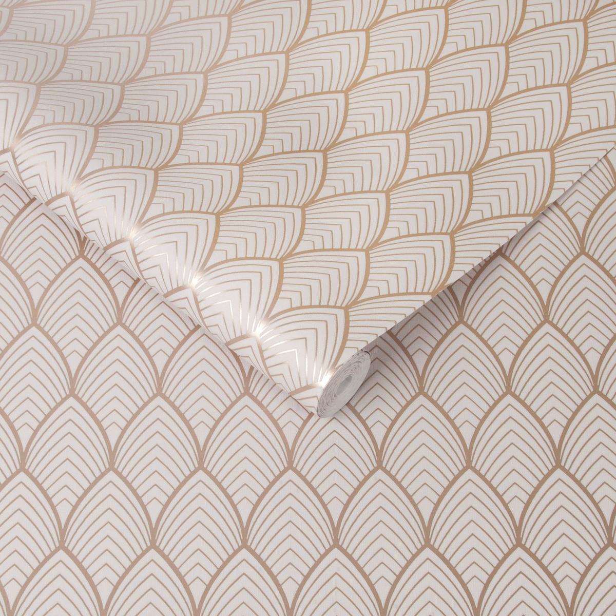 Vliestapete 106369 - Hellrosa/Goldfarben, Basics, Papier/Kunststoff (52/1000cm)