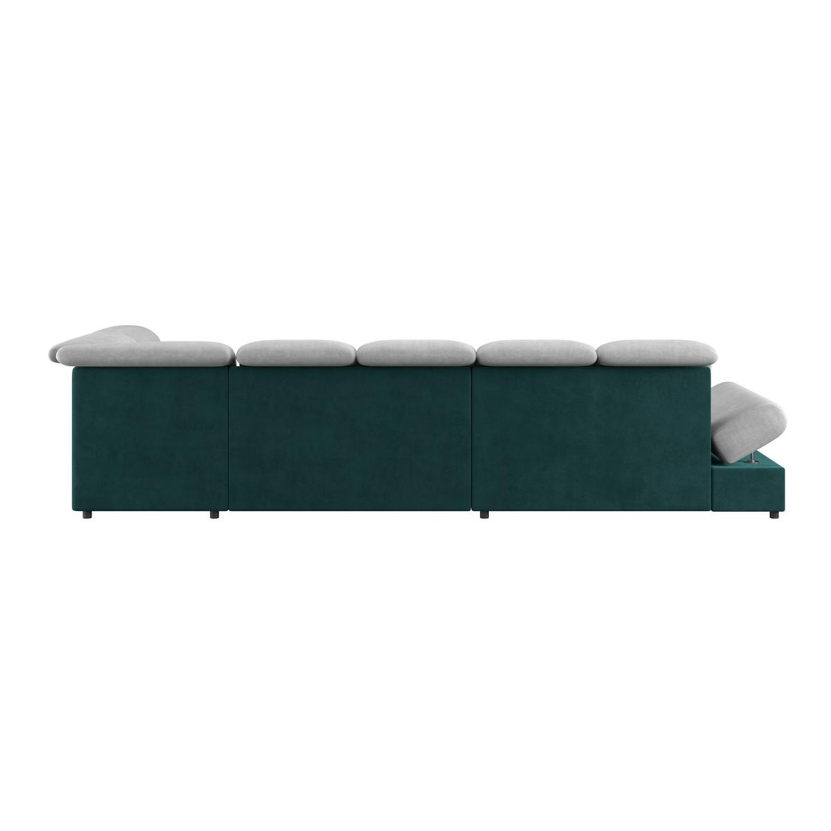 Wohnlandschaft Madera Silberfarben S: 358x212 cm - Türkis/Silberfarben, KONVENTIONELL, Kunststoff/Textil (190/358/212cm)