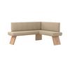 Eckbank Emma Ii Webstoff Beige, B: 185 Cm - Eichefarben/Beige, KONVENTIONELL, Holzwerkstoff/Textil (185/150cm)