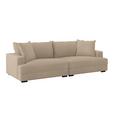Megasofa Pelle-Megasofa - Wengefarben/Beige, Trend, Textil (261/124cm) - Luca Bessoni