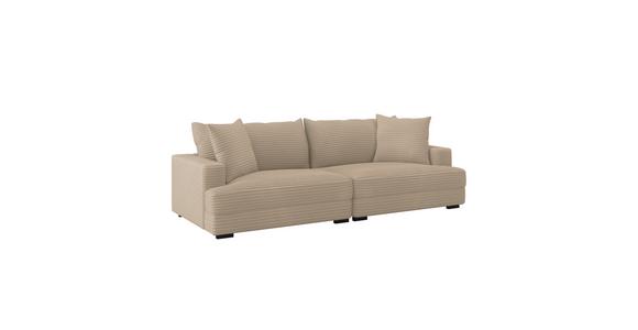 Megasofa Pelle-Megasofa - Wengefarben/Beige, Trend, Textil (261/124cm) - Luca Bessoni