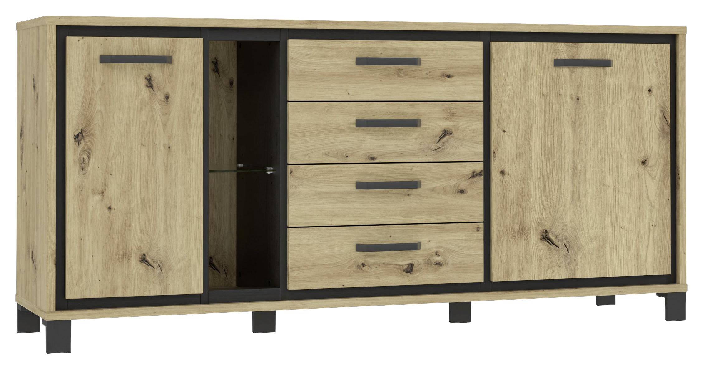 Geräumiges Sideboard mit Schubladen, Türen und offenen Fächern