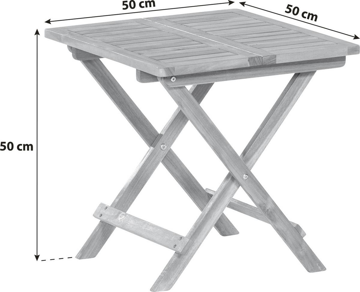 Gartenbeistelltisch Akaziefarben - Akaziefarben, KONVENTIONELL, Holz (50/50/50cm) - Gardenson