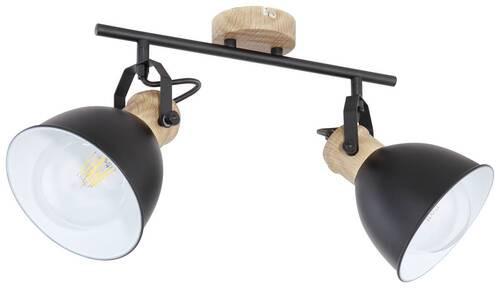 Strahler Wiho 2-Flammig verstellbar L: 35 cm - Schwarz/Braun, Basics, Metall (35/15/21,5cm) - Globo