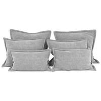 Zierkissenset Chenille Grau 6-Teilig - Grau, MODERN, Textil (70-50/60-25/10cm) - MID.YOU