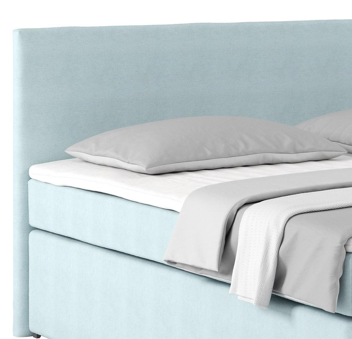Posteľ Boxspring NERO PL: 180x200 cm, svetlomodrá - svetlomodrá/mätovozelená, Konventionell, kov/textil (180/200cm)