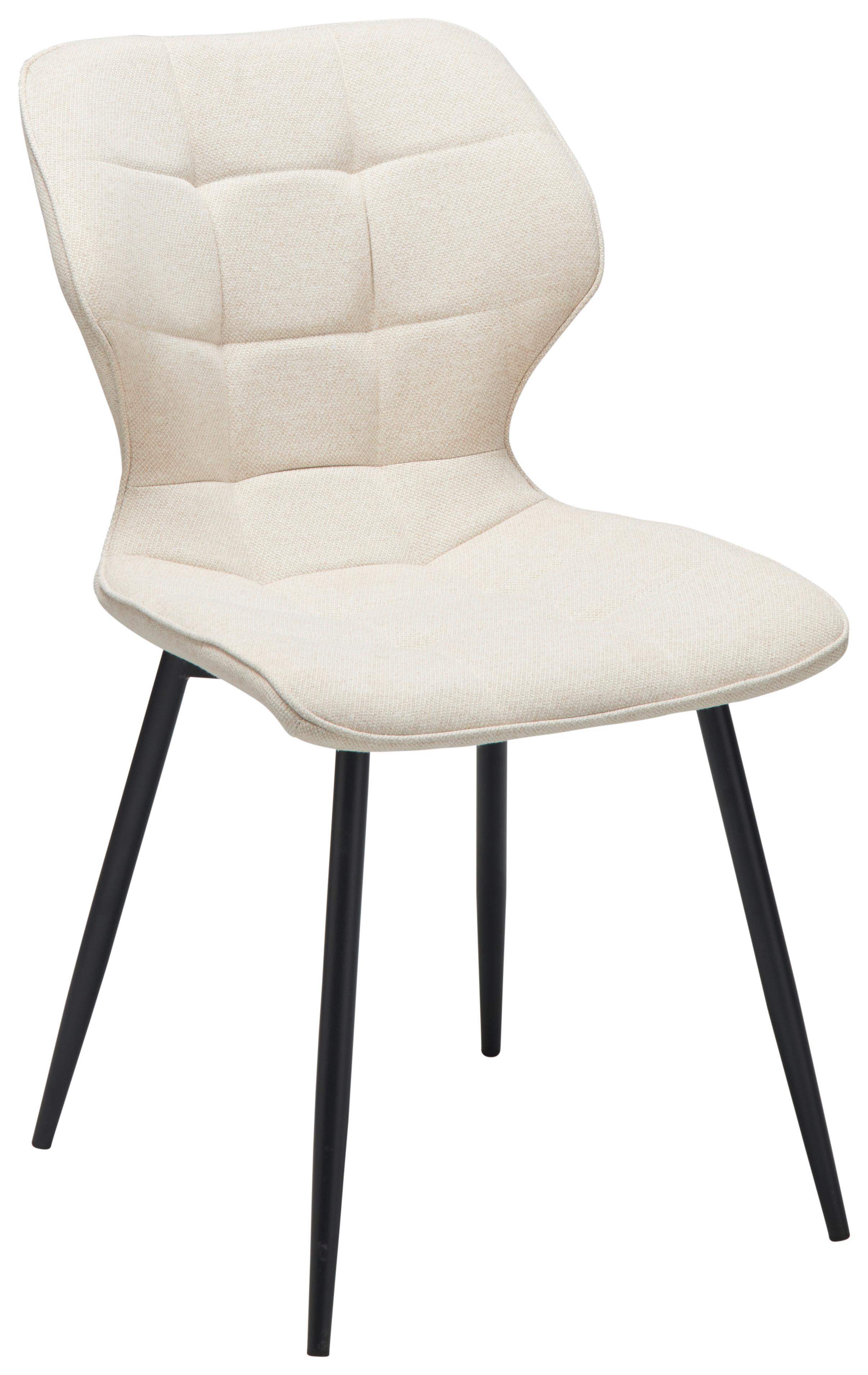 Stuhl Leana - Beige/Schwarz, LIFESTYLE, Holz/Textil (47/82/59cm) - Livetastic