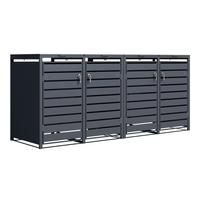 Aufbewahrungsbox Lucas 4x240 Liter - Anthrazit, Basics, Metall (264/80/116cm) - Ambia Garden